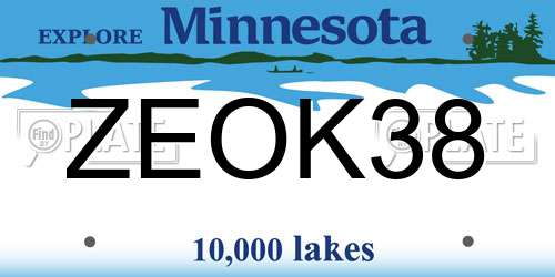 ZEOK38 Minnesota License Plate