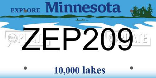 ZEP209 Minnesota License Plate
