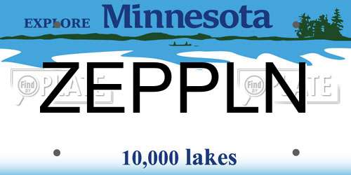 ZEPPLN Minnesota License Plate
