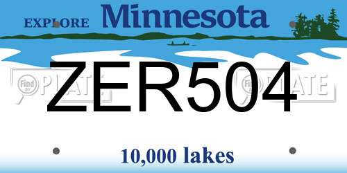 ZER504 Minnesota License Plate