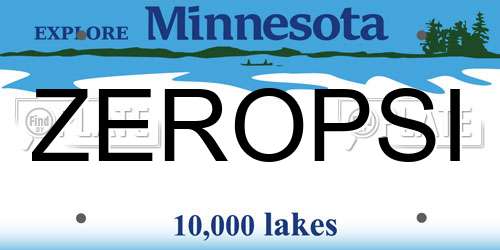 ZEROPSI Minnesota License Plate