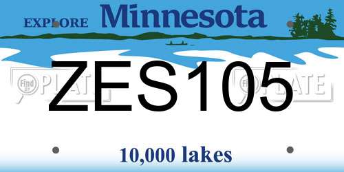 ZES105 Minnesota License Plate