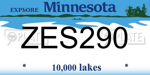 ZES290 Minnesota License Plate
