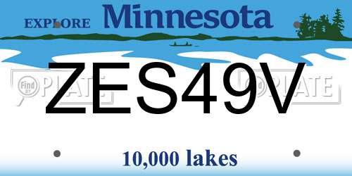 ZES49V Minnesota License Plate