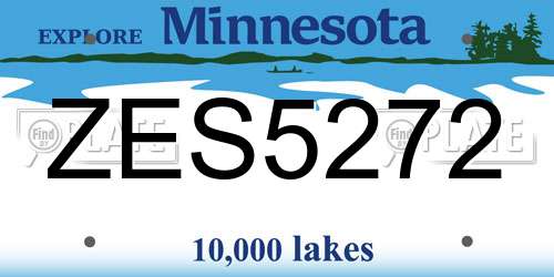 ZES5272 Minnesota License Plate