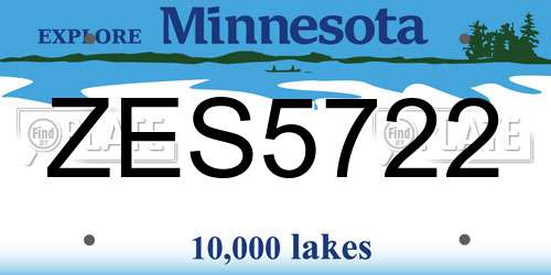 ZES5722 Minnesota License Plate