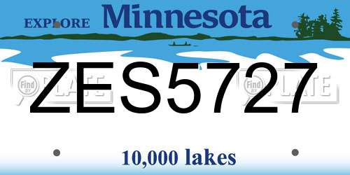 ZES5727 Minnesota License Plate