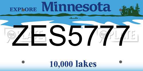 ZES5777 Minnesota License Plate