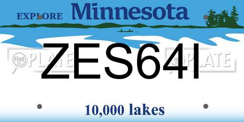 ZES64I Minnesota License Plate