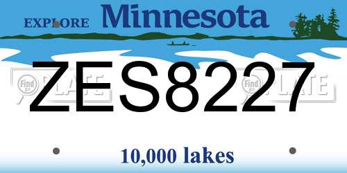 ZES8227 Minnesota License Plate