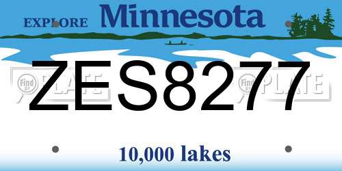 ZES8277 Minnesota License Plate