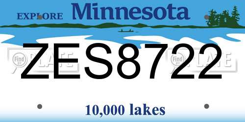 ZES8722 Minnesota License Plate