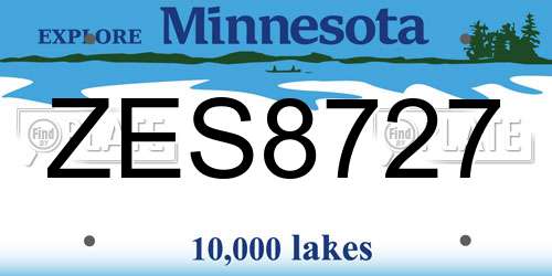 ZES8727 Minnesota License Plate