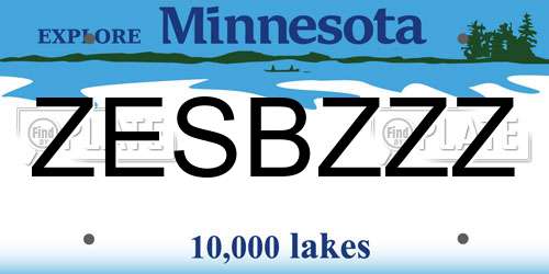 ZESBZZZ Minnesota License Plate