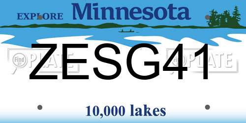 ZESG41 Minnesota License Plate