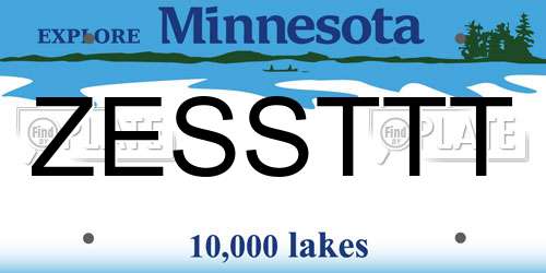 ZESSTTT Minnesota License Plate