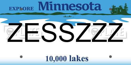ZESSZZZ Minnesota License Plate