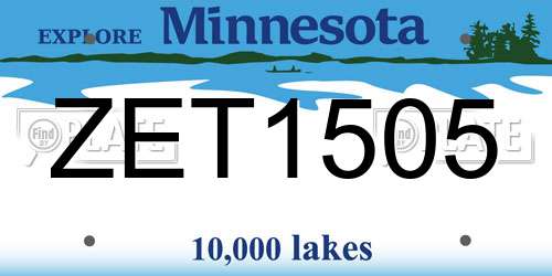 ZET1505 Minnesota License Plate