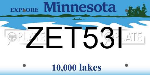 ZET53I Minnesota License Plate