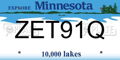 ZET91Q Minnesota License Plate