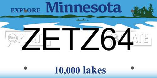 ZETZ64 Minnesota License Plate