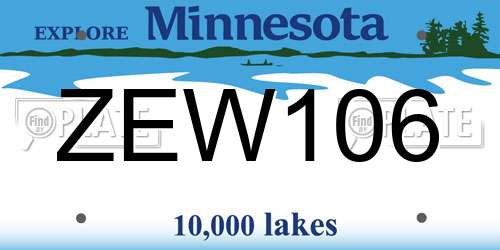 ZEW106 Minnesota License Plate