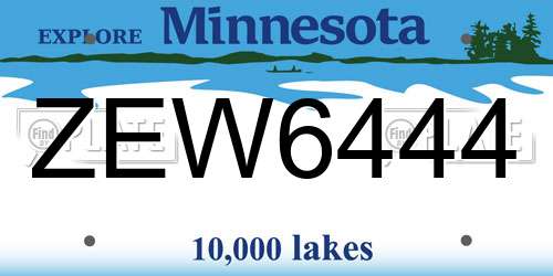 ZEW6444 Minnesota License Plate