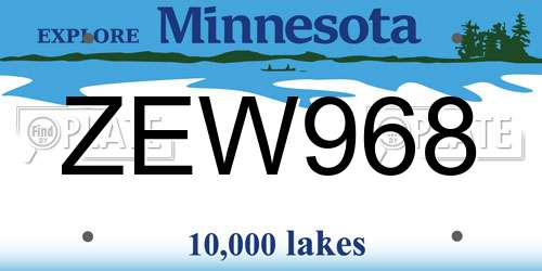 ZEW968 Minnesota License Plate