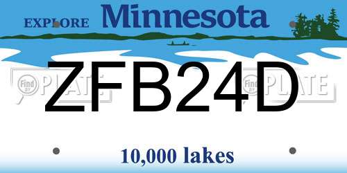 ZFB24D Minnesota License Plate