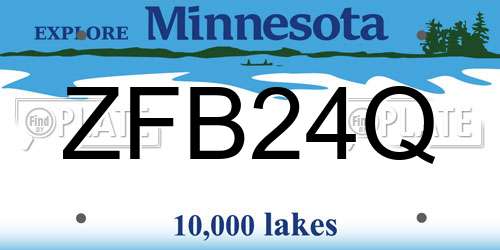 ZFB24Q Minnesota License Plate