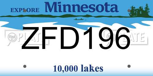 ZFD196 Minnesota License Plate