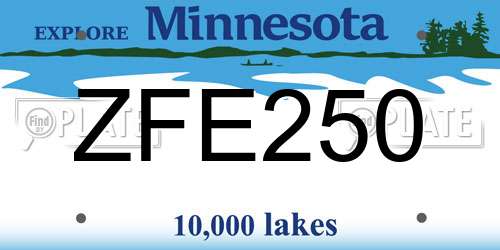ZFE250 Minnesota License Plate