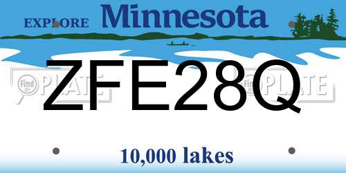 ZFE28Q Minnesota License Plate