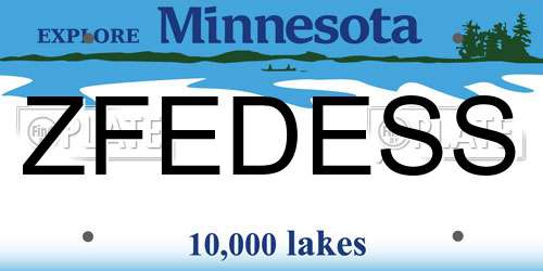 ZFEDESS Minnesota License Plate