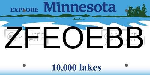 ZFEOEBB Minnesota License Plate