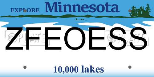 ZFEOESS Minnesota License Plate