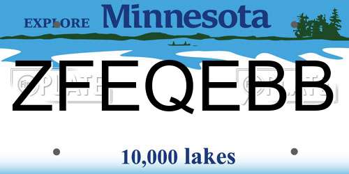 ZFEQEBB Minnesota License Plate