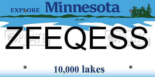ZFEQESS Minnesota License Plate