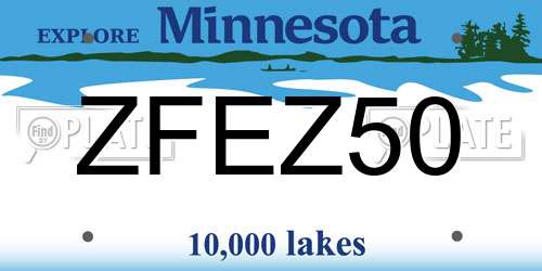 ZFEZ50 Minnesota License Plate
