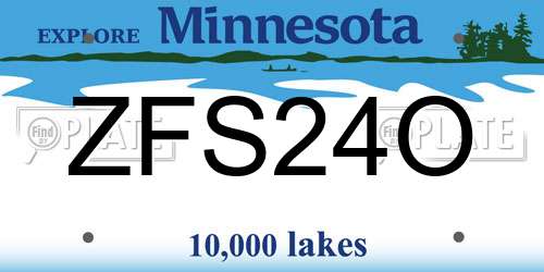 ZFS24O Minnesota License Plate