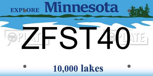 ZFST40 Minnesota License Plate