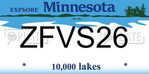 ZFVS26 Minnesota License Plate