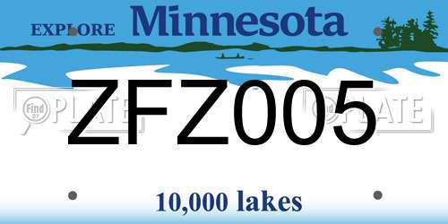 ZFZ005 Minnesota License Plate