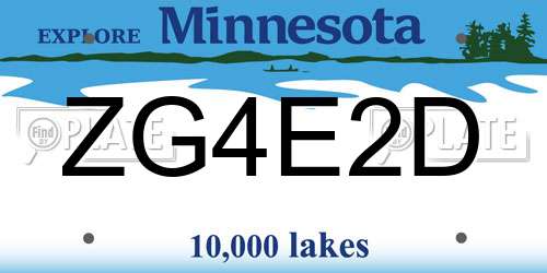 ZG4E2D Minnesota License Plate