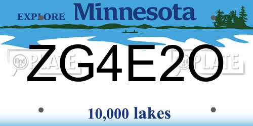 ZG4E2O Minnesota License Plate