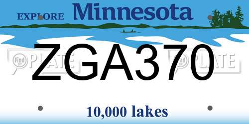 ZGA370 Minnesota License Plate