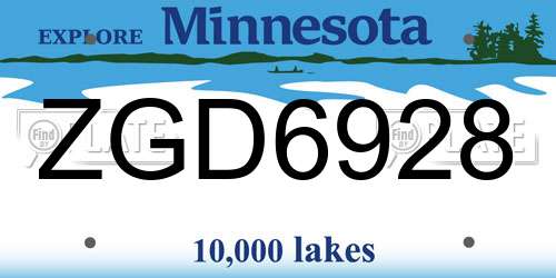 ZGD6928 Minnesota License Plate