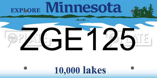 ZGE125 Minnesota License Plate
