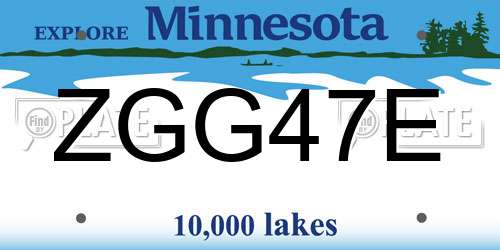 ZGG47E Minnesota License Plate