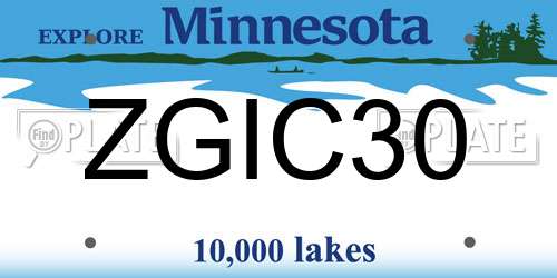 ZGIC30 Minnesota License Plate